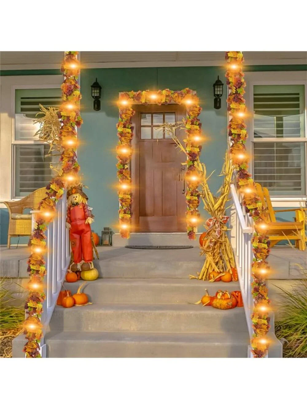 Fall Maple Garland Decoration Autumn Hanging Leave Vines for Home Garden